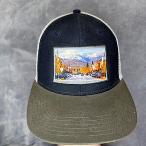 Legacy Whitefish Montana Trucker Hat Unisex OSFA Navy Blue Olive Green Mesh Back